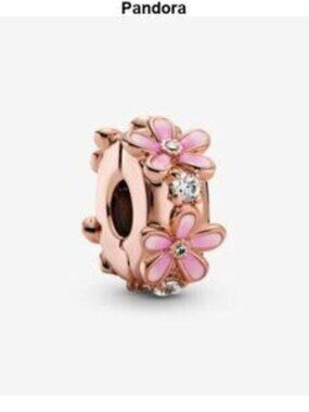 Pandora pink daisy clip-on charm
